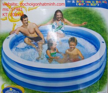 Bể bơi tròn mầu xanh 